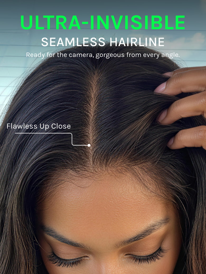 ChestnutGlide – Ombre Chestnut Brown Yaki Straight 7x5 Glueless Human Hair Wig with Drawstring