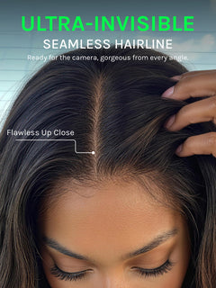 ChestnutGlide – Ombre Chestnut Brown Yaki Straight 7x5 Glueless Human Hair Wig with Drawstring