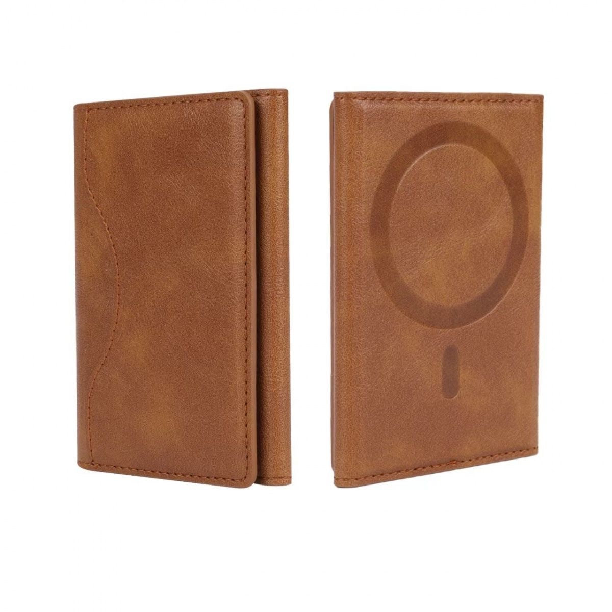 FoldMate – Tri-Fold MagSafe Leather Card Holder & Phone Kickstand