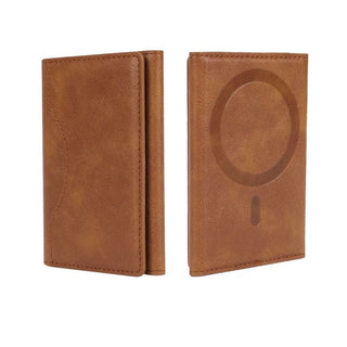 FoldMate – Tri-Fold MagSafe Leather Card Holder & Phone Kickstand
