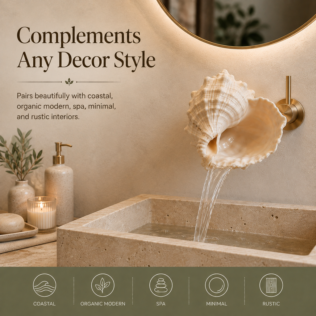 ShellCascade – 🐚Coastal Seashell Wall-Mount Faucet