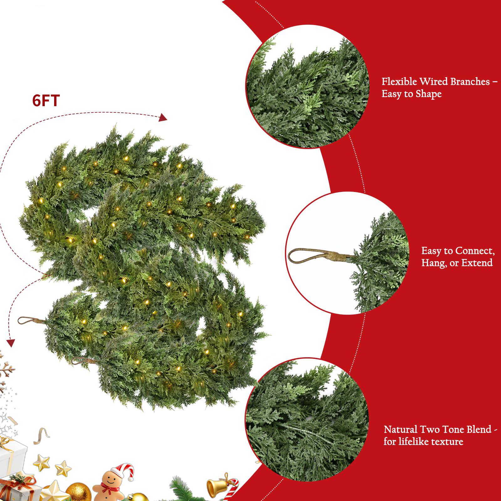 CedarGlow – Pre-Lit Cedar Garland for Every Season