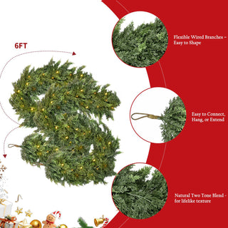 CedarGlow – Pre-Lit Cedar Garland for Every Season