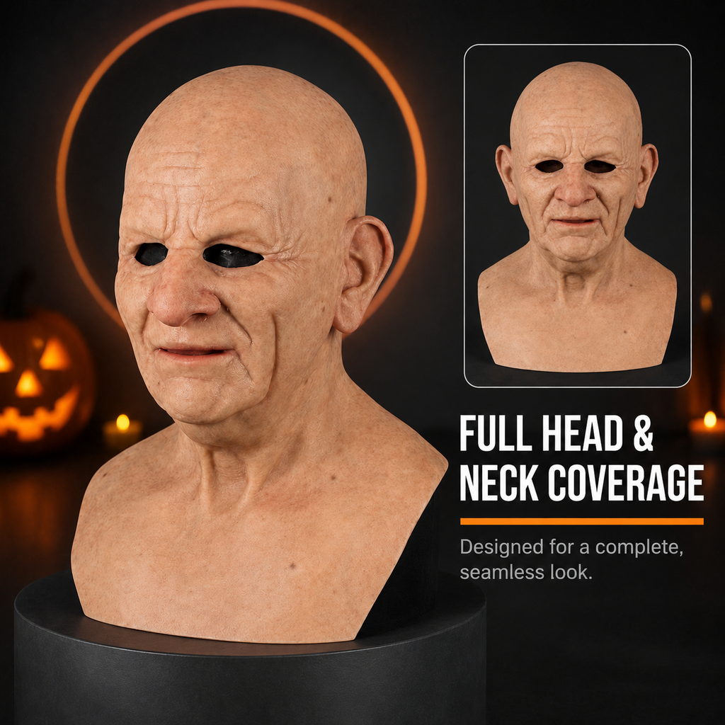 OldSoulMask – Lifelike Full-Head Elderly Character Mask
