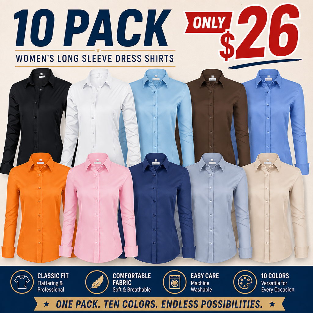 CrispCollar – Women's Classic-Fit Long-Sleeve Dress Shirt