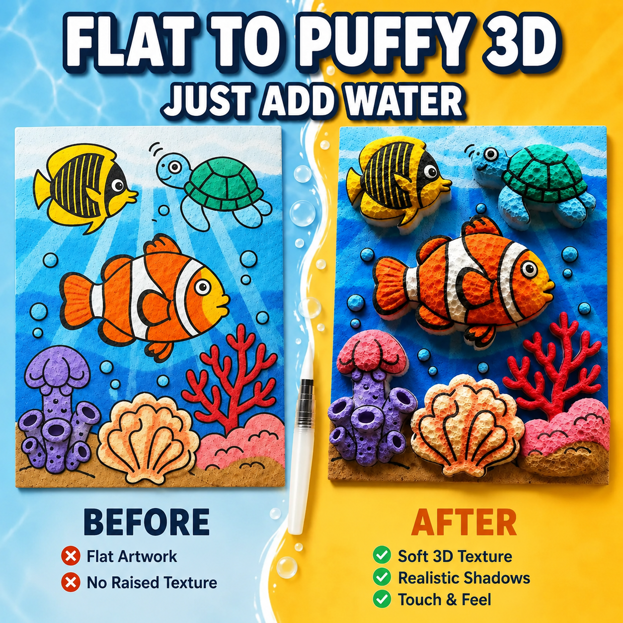 PuffMagic – ✨3D Puff-Effect Textured Craft Paper ✈️