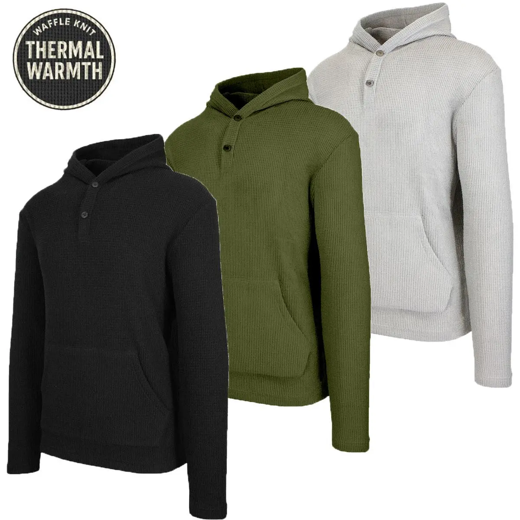 WaffleEase – Men’s Waffle-Knit Pullover Hoodie