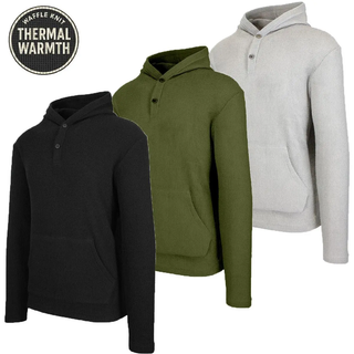 WaffleEase – Men’s Waffle-Knit Pullover Hoodie