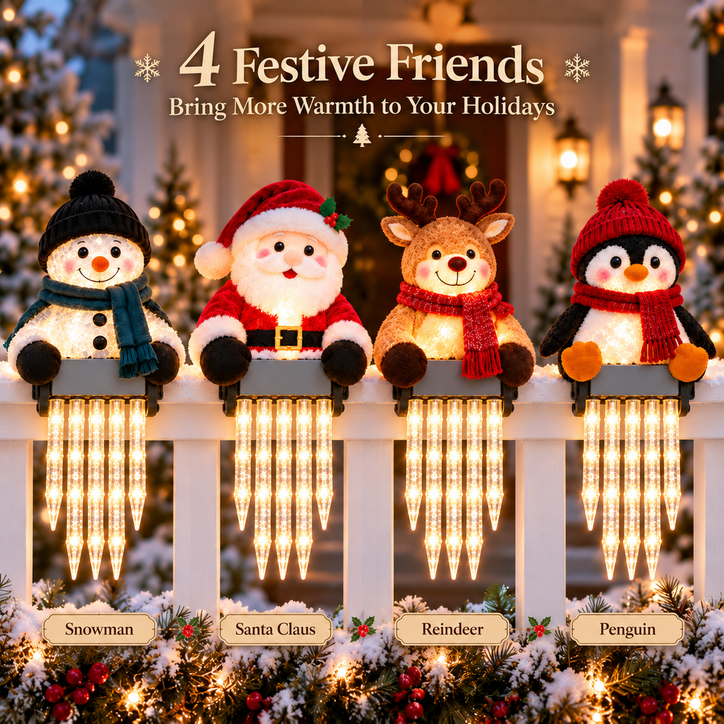 WinterGlow – Christmas Holiday Friends Icicle Railing Lights