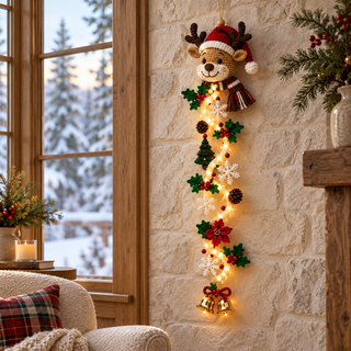 YuleGlow – 🎄 Glowing Christmas Door Hanger with 6 Festive Lighted Designs & Space-Saving Vertical Décor ✨