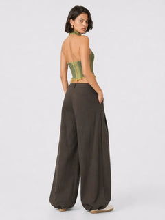 HaloBuckle – Buckle Halter Top & Balloon-Pant Set