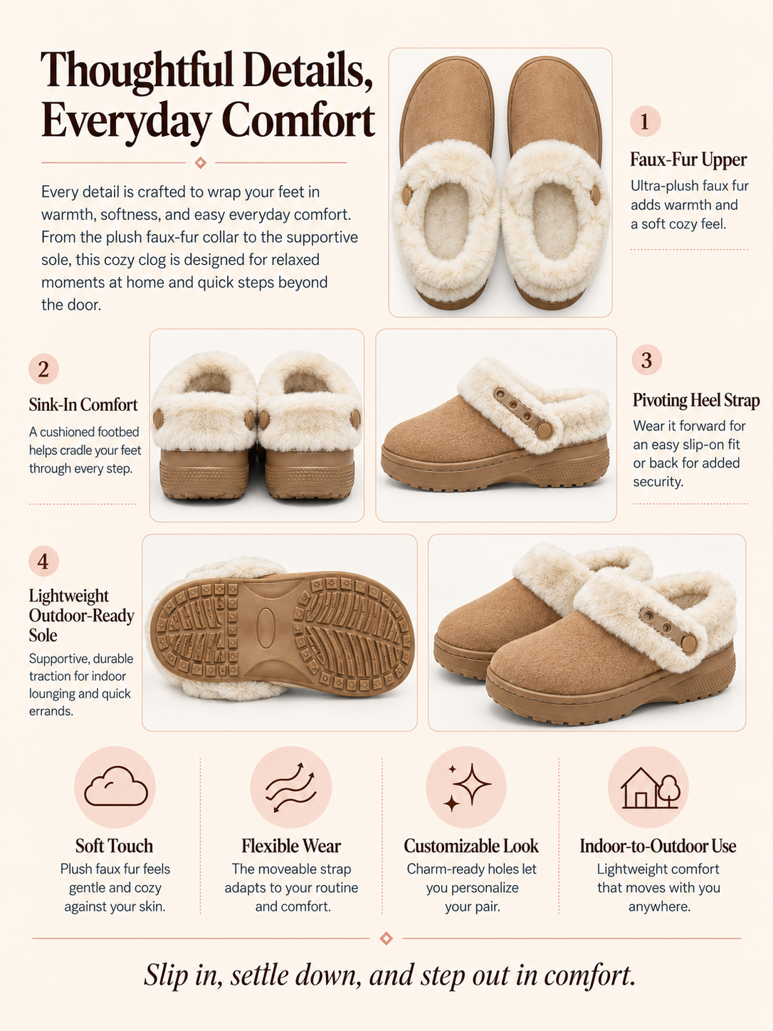 SnuggleClog – Women's Furry Lined Fuzzy Clog Slippers