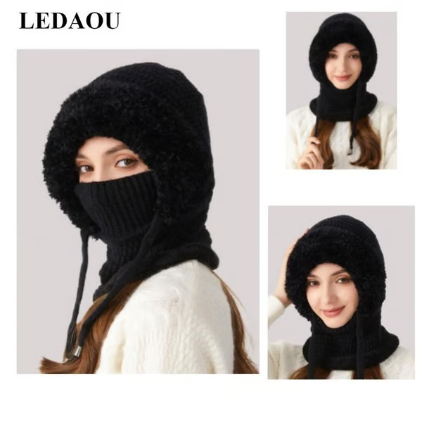 CozyHood – 💥🎁 Plush-Lined Knit Hooded Balaclava with Built-In Scarf
