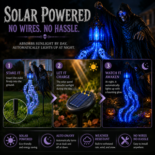 SoulHarvester – 💀 Solar-Powered Halloween Garden Light