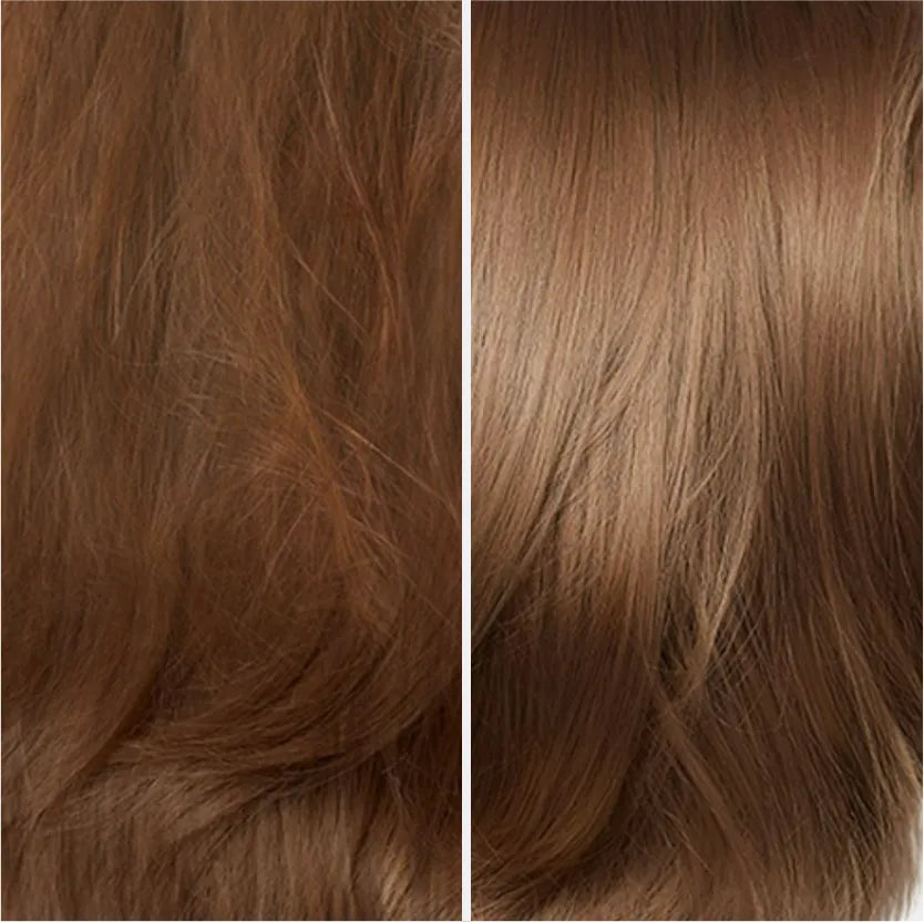 TYMO hair straightener in action, showing smoother and straighter hair after use, reducing frizz for a polished appearance.