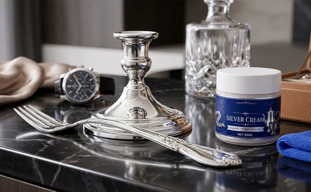 SilverRevive – Professional Instant-Restoration Silver Polishing Cream with Towel