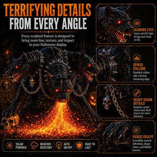 🎃 HellBlaze – Fire-Breathing Solar Halloween Garden Light