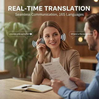 LinguaPod – 🌎 AI Wearable Translator with 165+ Language Two-Way Voice Translation, Smart Learning & Bluetooth for Travel, Work and Everyday Conversations