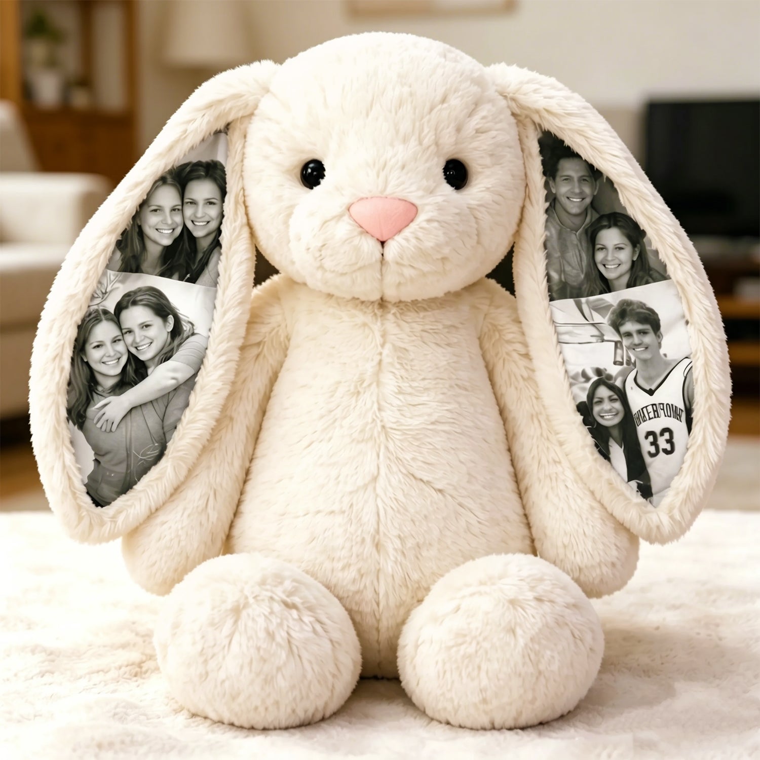 EarMemories Bunny – Custom Photo Plush with Hidden Picture Ears