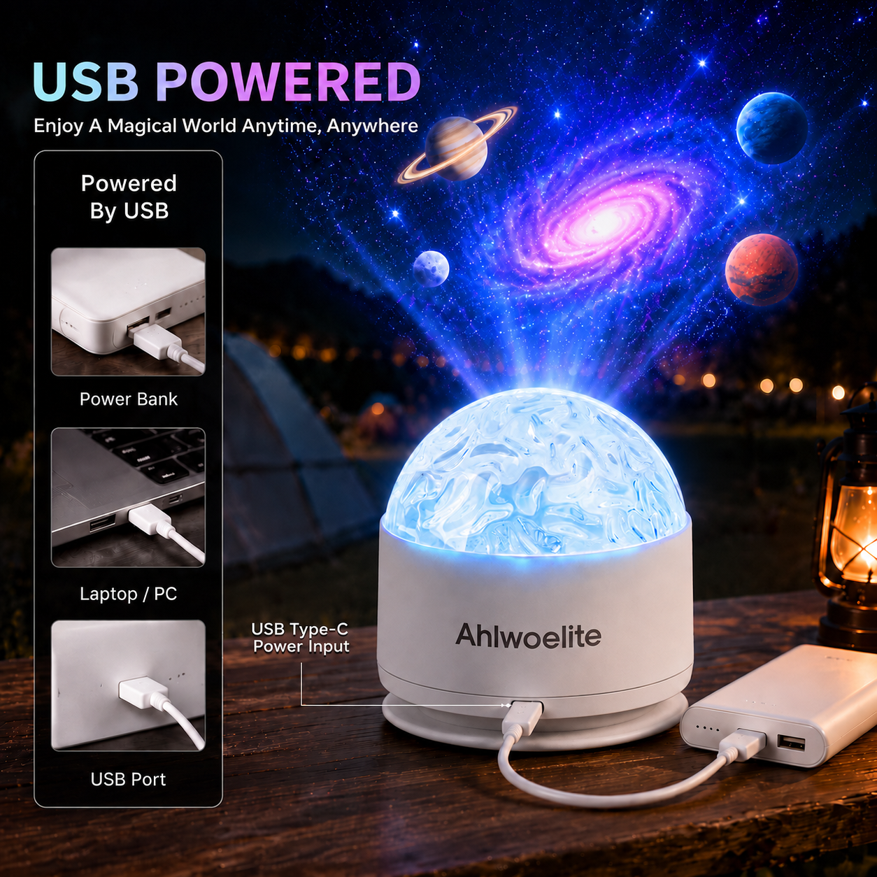 NebulaDome – 360° Smart Holographic Galaxy & Ocean Night Light Projector
