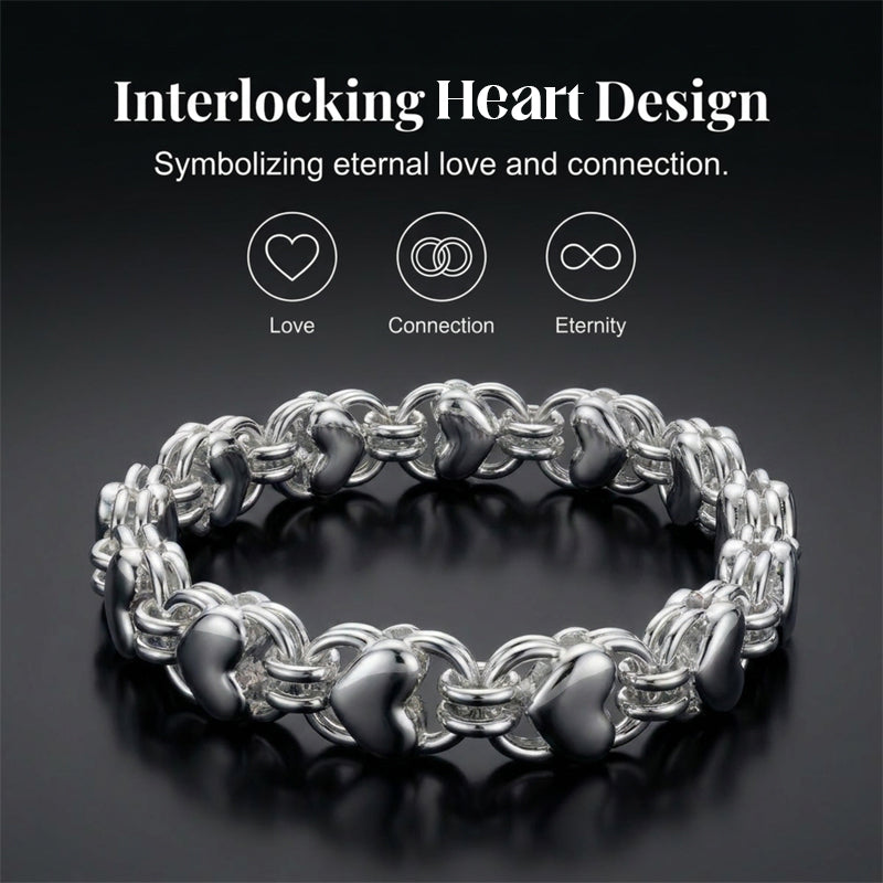 HeartLace – Double Chain Heart Charm Bracelet