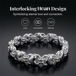 HeartLace – Double Chain Heart Charm Bracelet