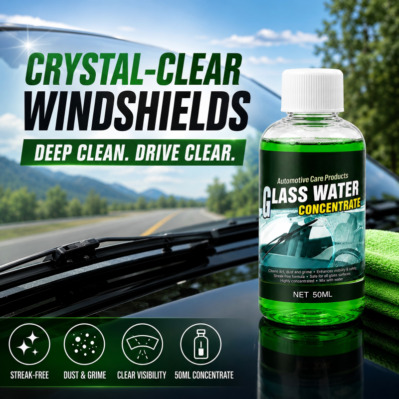 ClearDrive – 🥳💧✨Glass Concentrate: 10 ml Makes 1 L, Cuts Bugs & Grime, Streak-Free 🚗💪