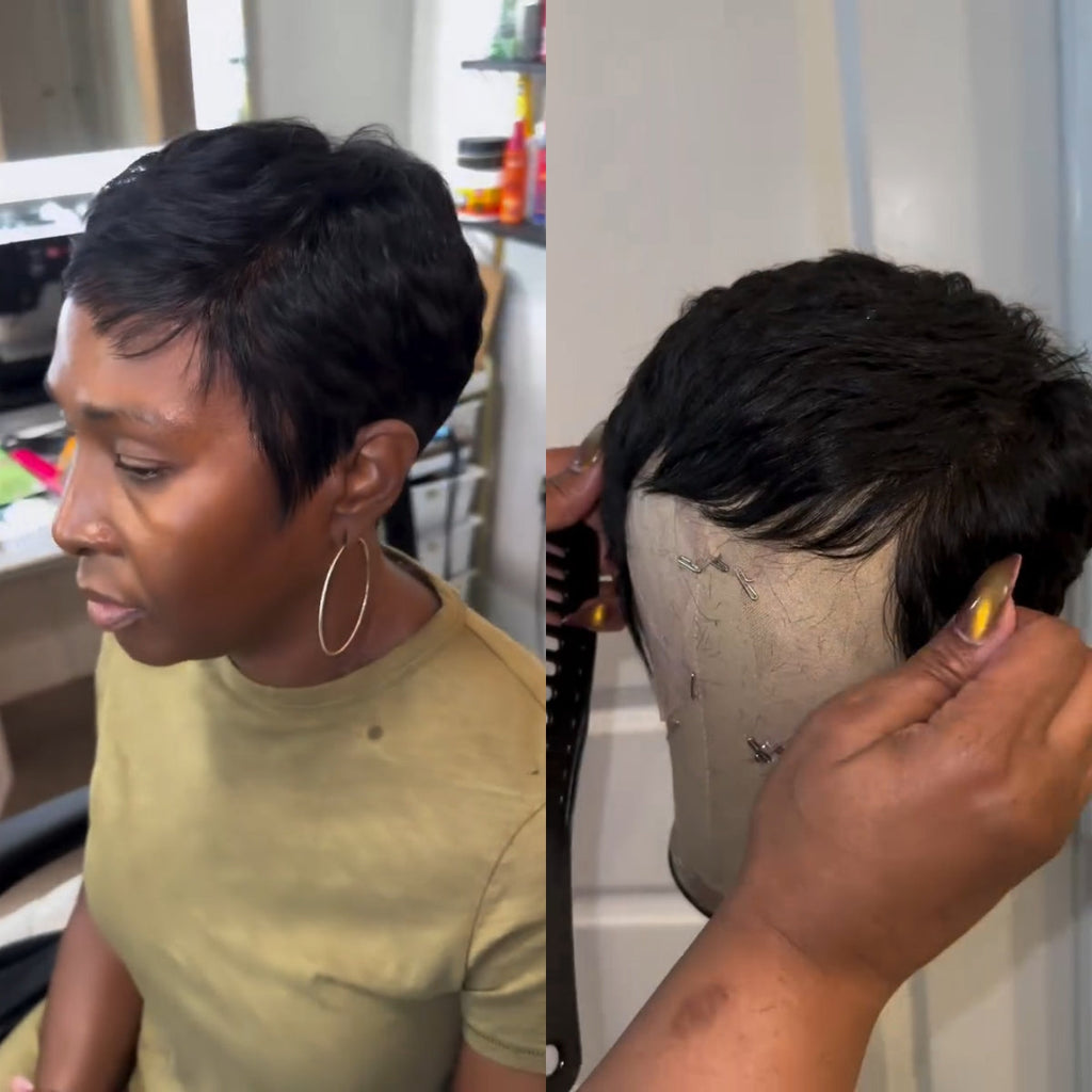 PixieLuxe – Full Lace Pixie Cut Wig in 100% Human Hair