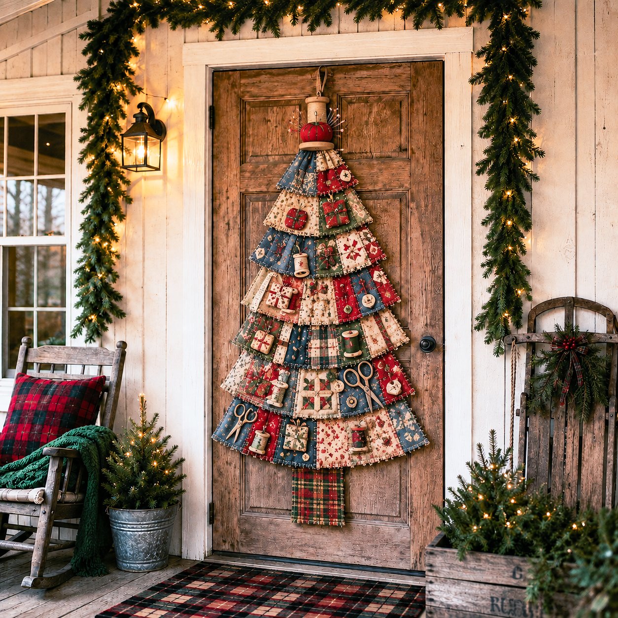 PatchworkWelcome – Beginner-Friendly Oversized DIY Tree Door Hanging Kit
