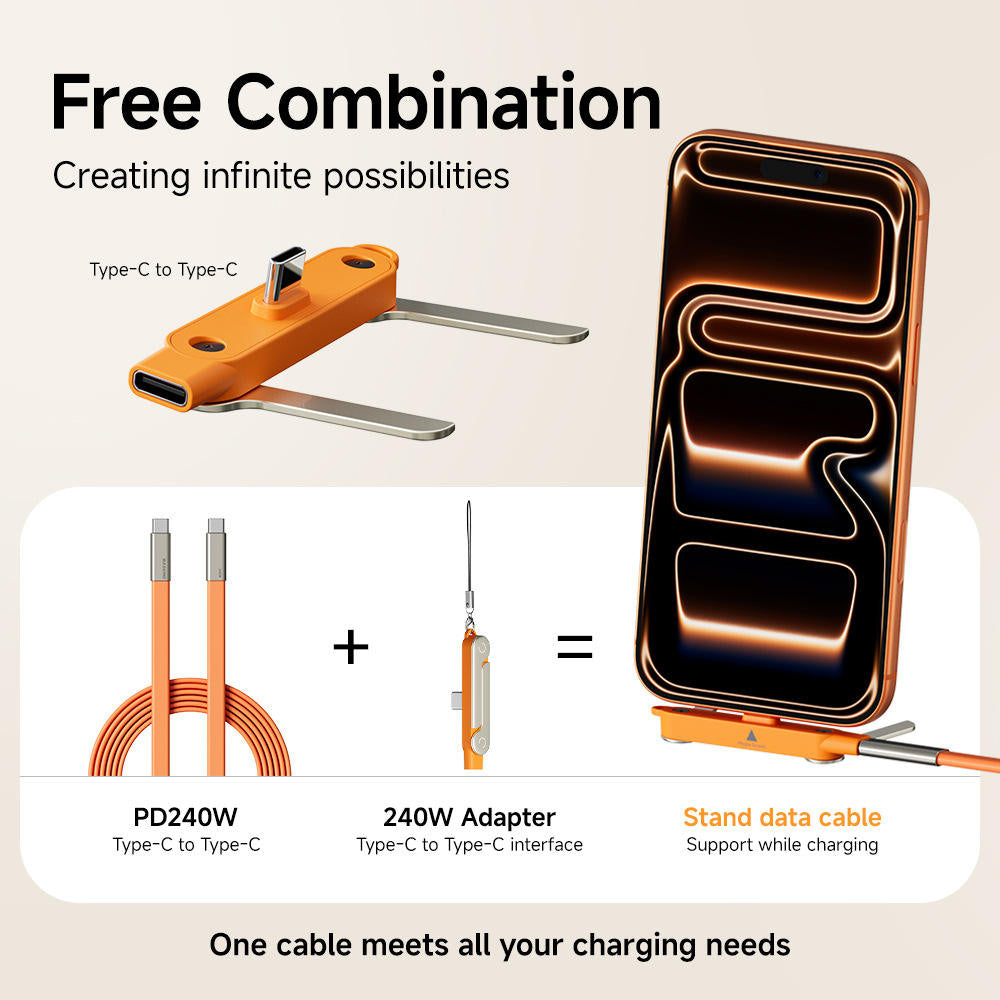 FlexCharge – 240W USB-C Stand Adapter and Cable Options