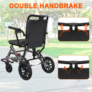 GlideFold – Lightweight Folding Transport Wheelchair for Seniors