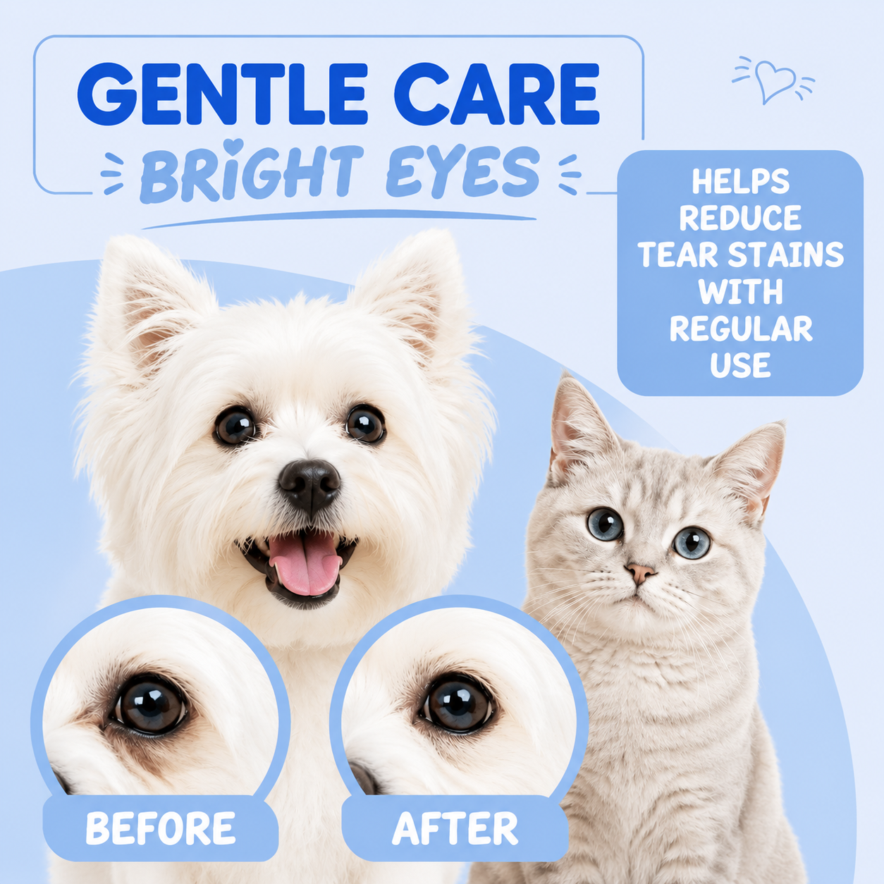 ClearPaw – Gentle Tear-Stain Eye Wipes for Dogs and Cats