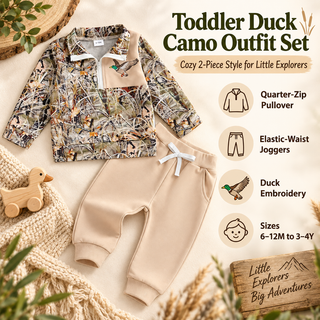 DuckTrail – ✨Toddler Duck Camo Outfit, Easy 2-Piece Style for Little Explorers