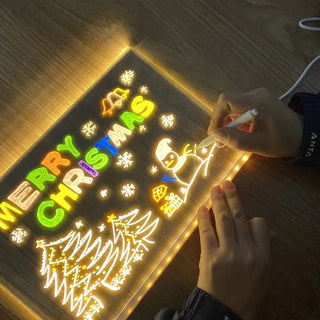 GlowSketch – Light-Up LED Drawing & Note Board with 7 Colour Pens
