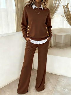 💛 LayerEase – Women’s Pullover Sweater and Pants Set