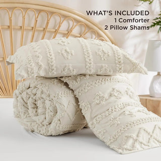 BohoCloud – Tufted Boho Comforter Set with Pillow Shams