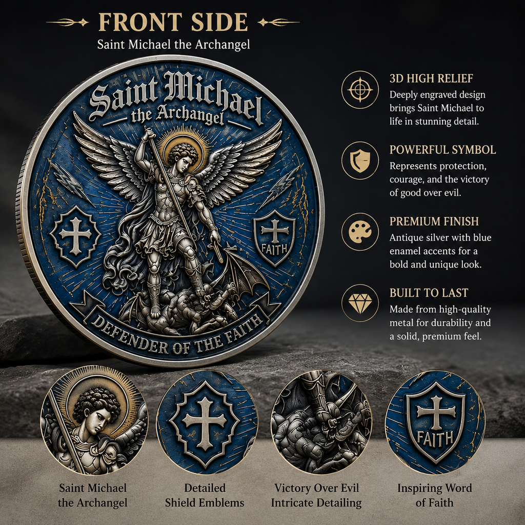 FaithGuard – Saint Michael Archangel Challenge Coin