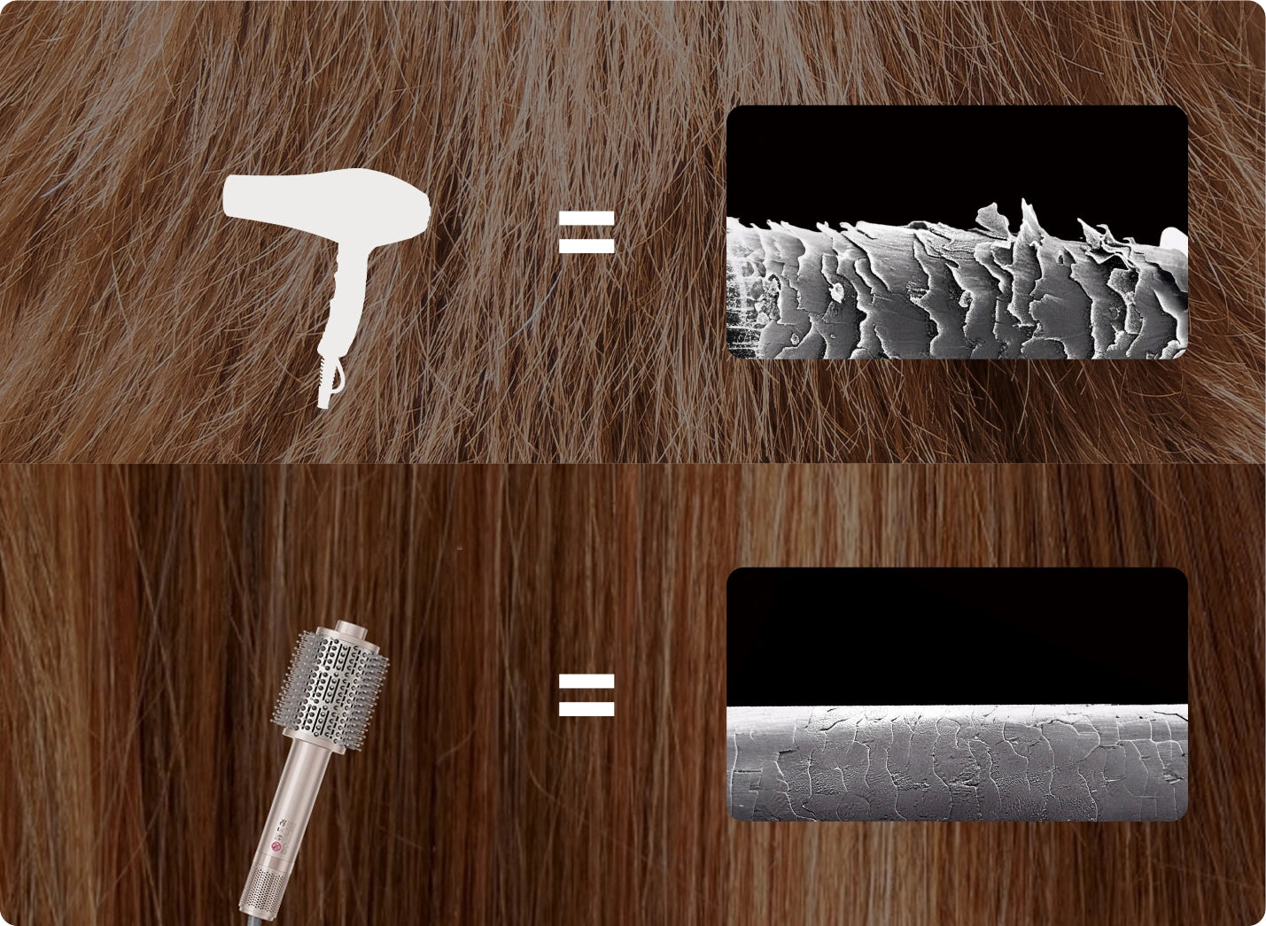 TYMO AIRBEAM CHAMPAGNE hair brush dryer with less heat damage