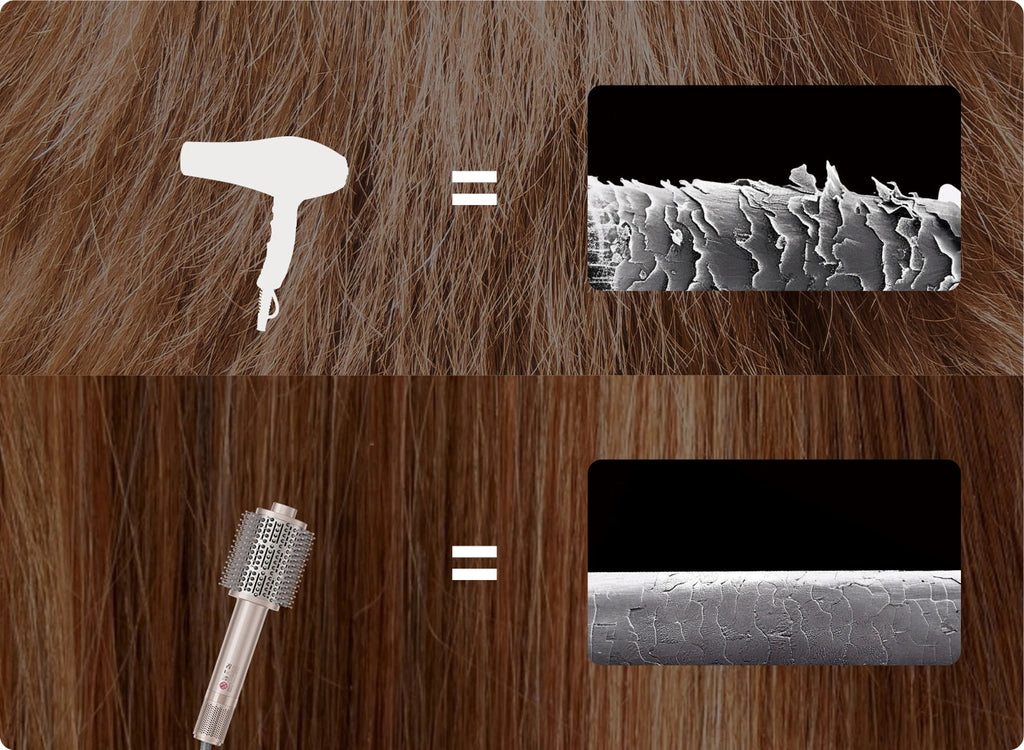 TYMO AIRBEAM CHAMPAGNE hair brush dryer with less heat damage