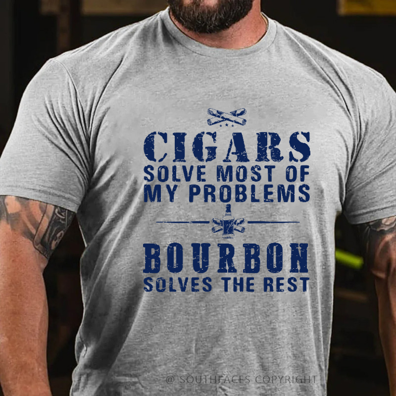 BourbonFix – Cigars Solve Most of My Problems, Bourbon / Whiskey Does the Rest T-Shirt