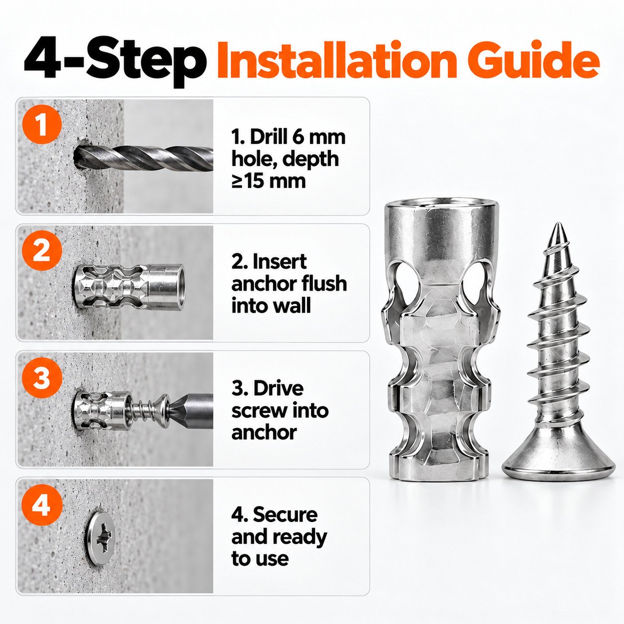 HingeRevive – 🔥🔩 Industrial Short Expansion Screw Repair Kit
