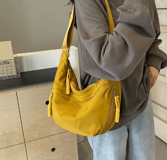 CrescentCarry – 🏆👜 Women's Plain-Color Nylon Crossbody Hobo Bag