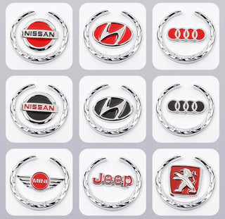 LaurelBadge – 3D Metal Window Emblem Sticker with Chrome Wreath