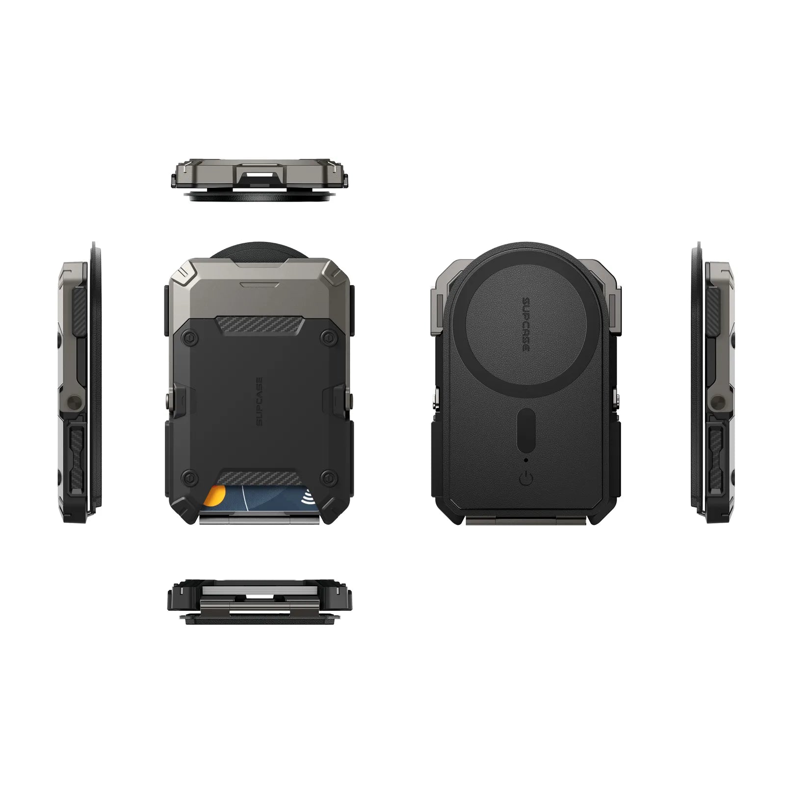 TrackFlip – Trackable Magnetic Wallet with Stand