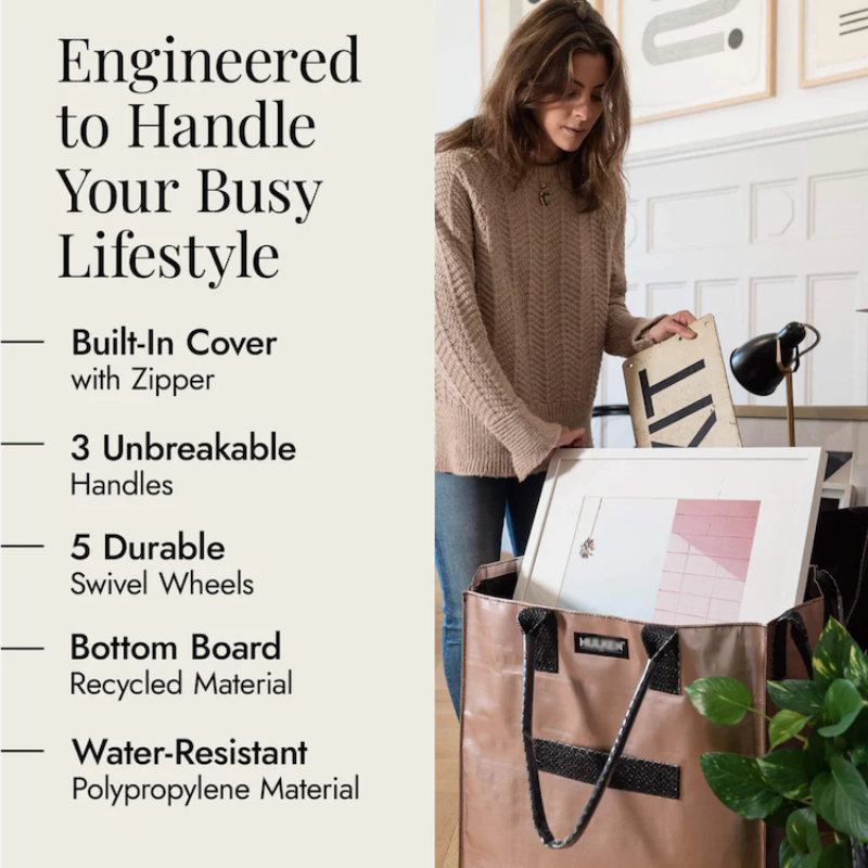 SchleppMate – Rolling Tote Bag with Zip-Top Closure