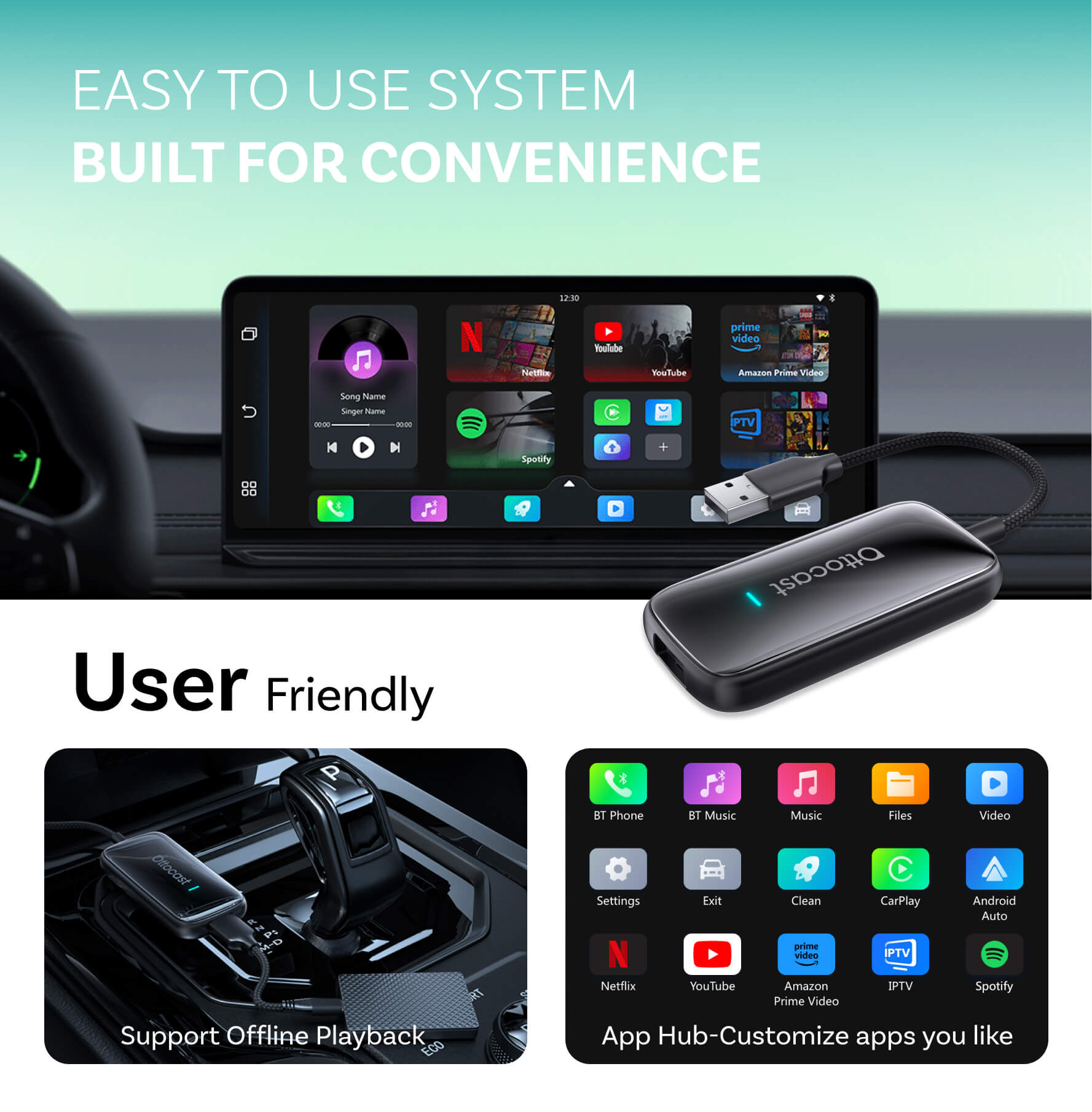StreamDash – Play2Video Ultra Car Streaming Box with Wireless CarPlay & Android Auto