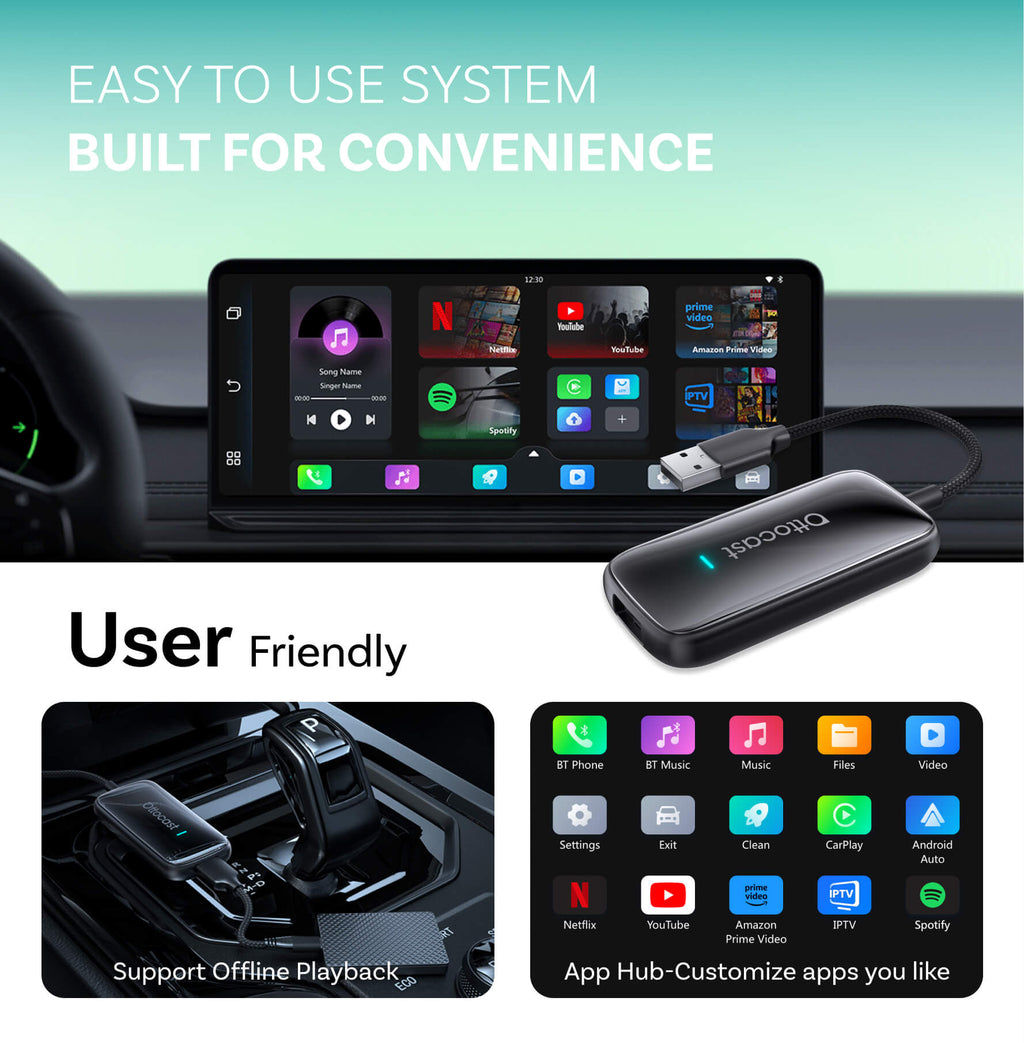 StreamDash – Play2Video Ultra Car Streaming Box with Wireless CarPlay & Android Auto