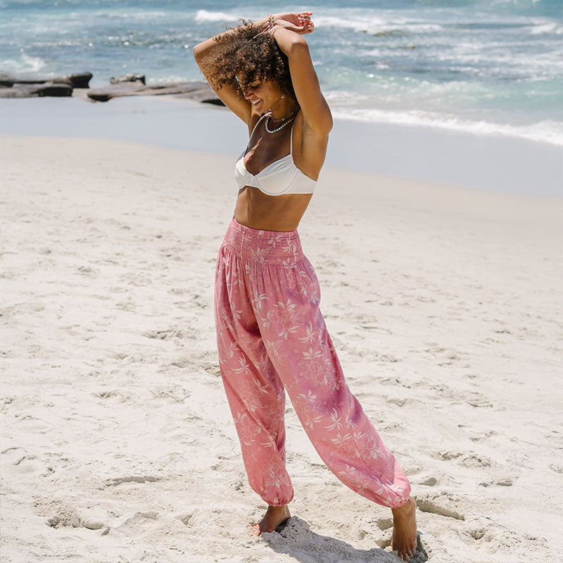 CoralBloom – Buttery-Soft Rayon Harem Pants