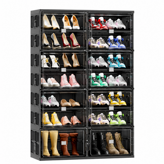 ClearStack – Foldable Shoe Organizer with Magnetic Doors