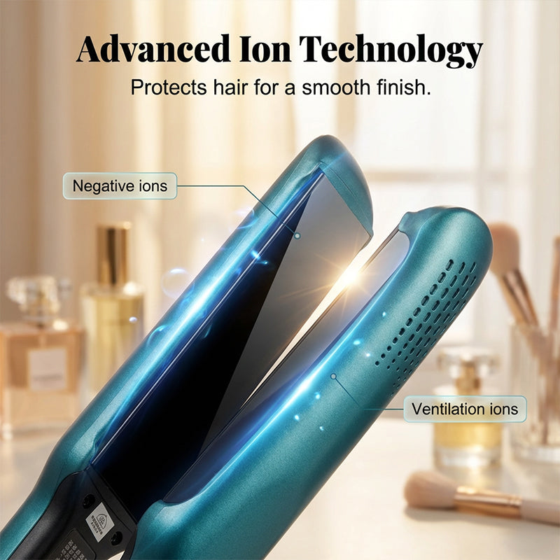 SilkGlide – ✨💇‍♀️ 2-in-1 Hair Straightener and Curler with Negative Ionic Care